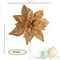 6-Pack: Sparkling Gold Glitter Poinsettia Flower Picks - 8.5" Wide Heads, Floral Home by Artificial Flowers